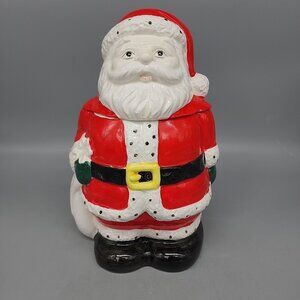 Vintage - Santa Claus Red Cookie Jar Christmas Made in Japan No Box Ceramic 9"